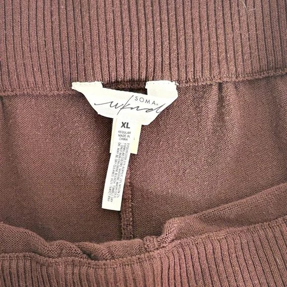 Soma Women's Knit Lounge Pants in Deep Burgundy - Sz XL - Picture 4 of 4